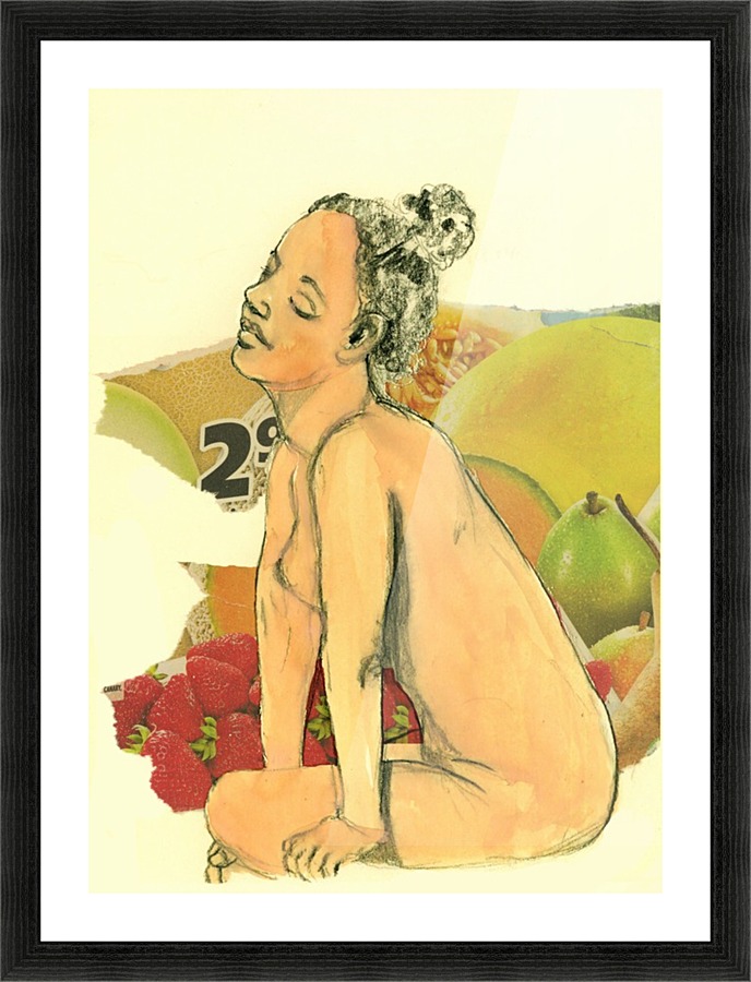 Marie with strawberries Picture Frame print