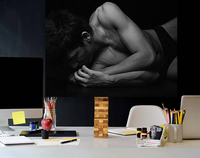 Triptyque 2 format 16 x 20 by Claude Gauthier