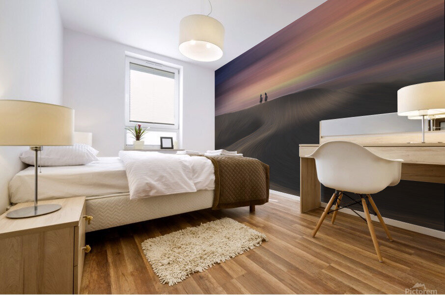 Sunset horse riding Mural print