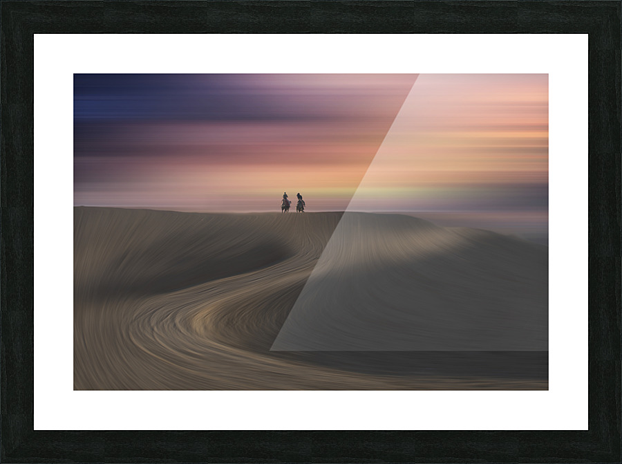 Sunset horse riding Picture Frame print