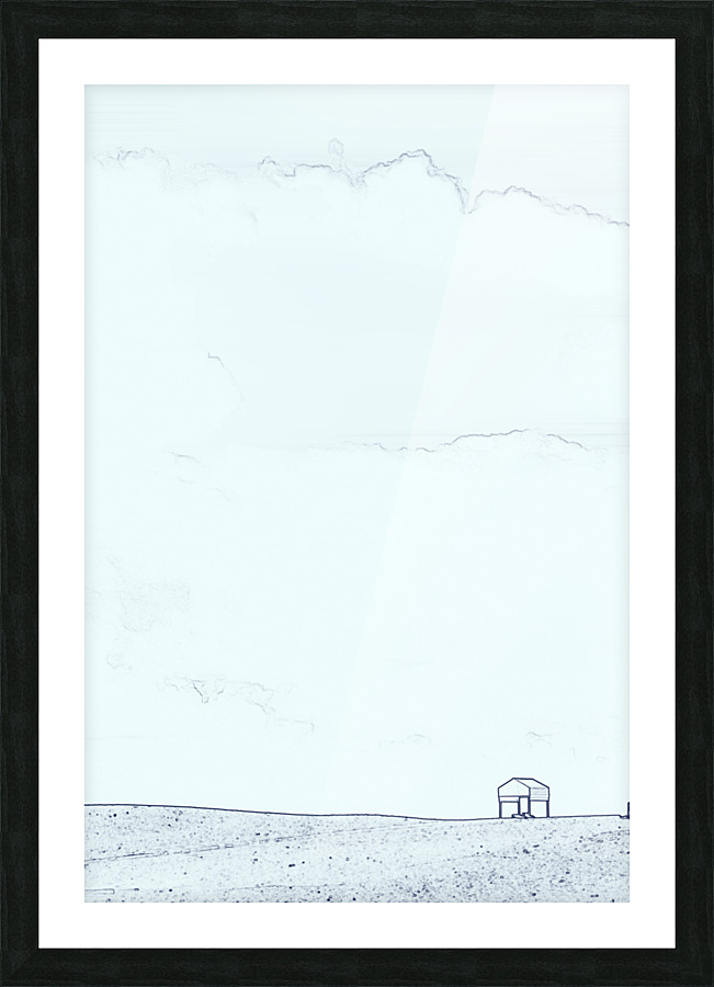  lines white blue Picture Frame print