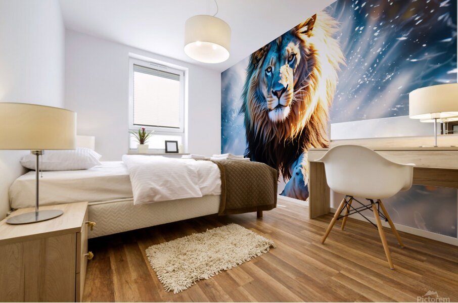 Lion Running Mural print