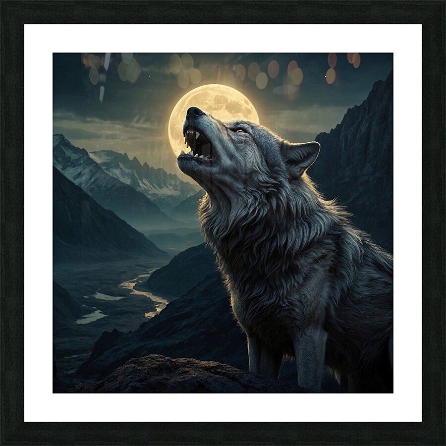 Howling Wolf Picture Frame print