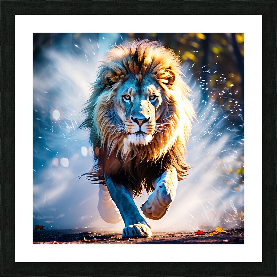 Lion Running Picture Frame print