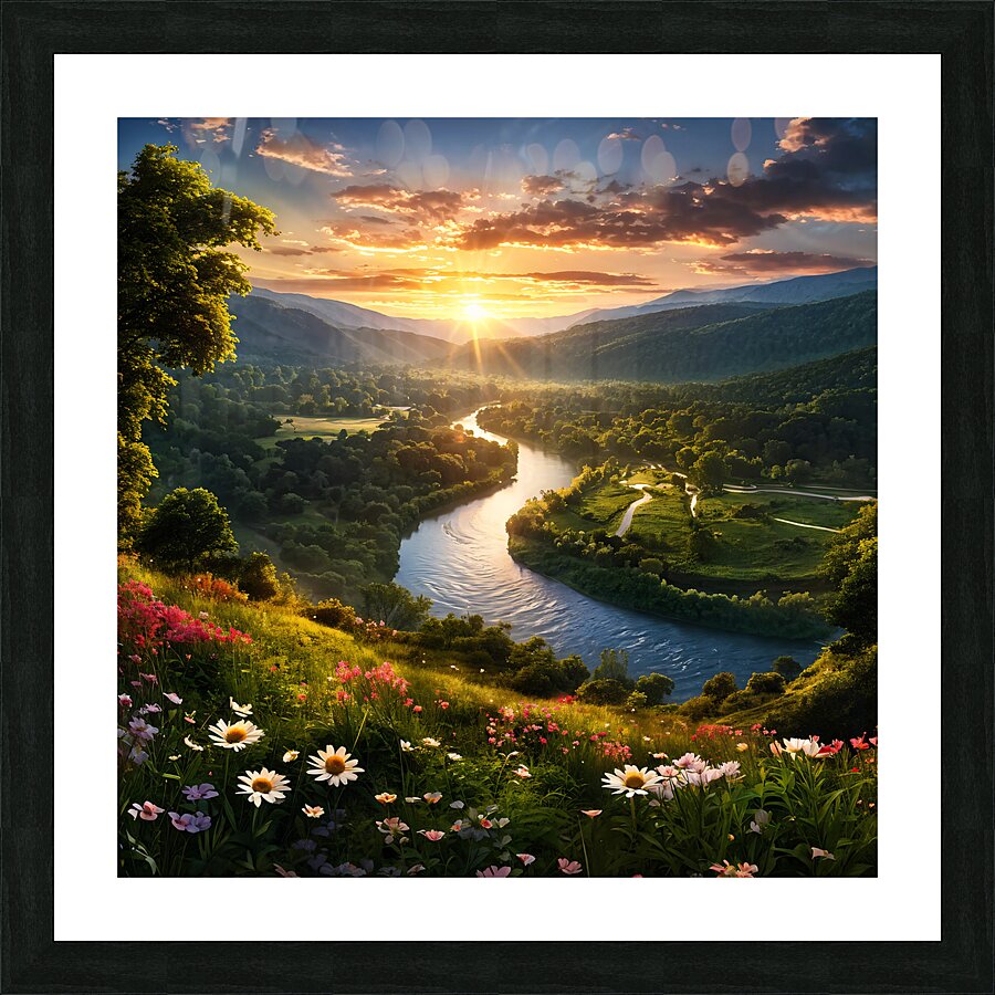 Sunset In The Mountains Picture Frame print