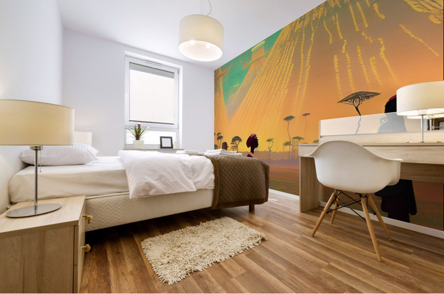 Futuristic Village  Mural print