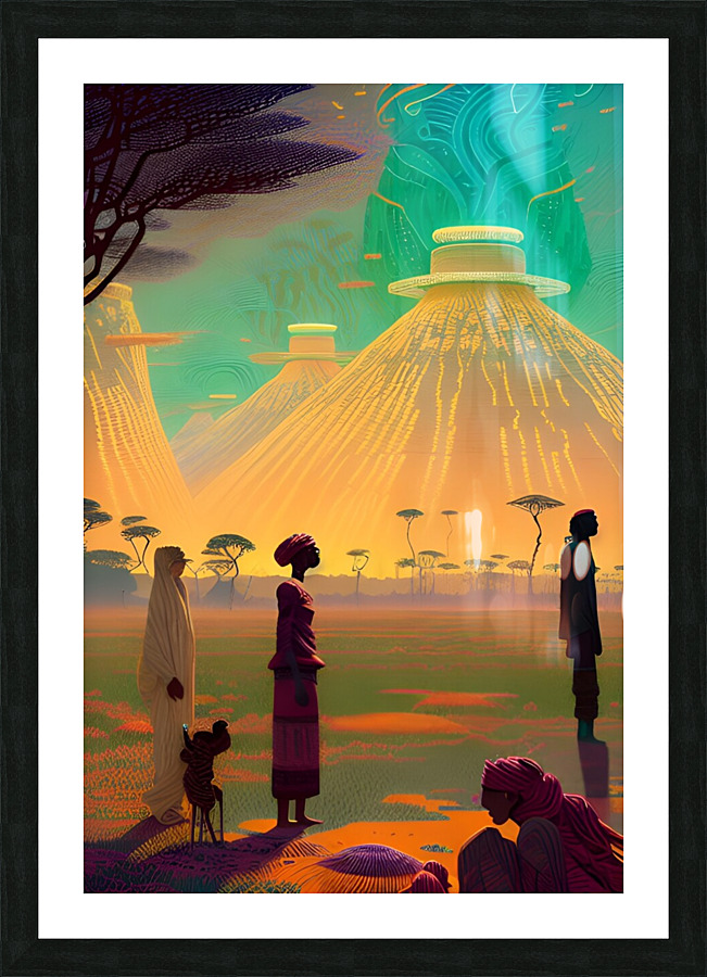 Futuristic Village  Picture Frame print