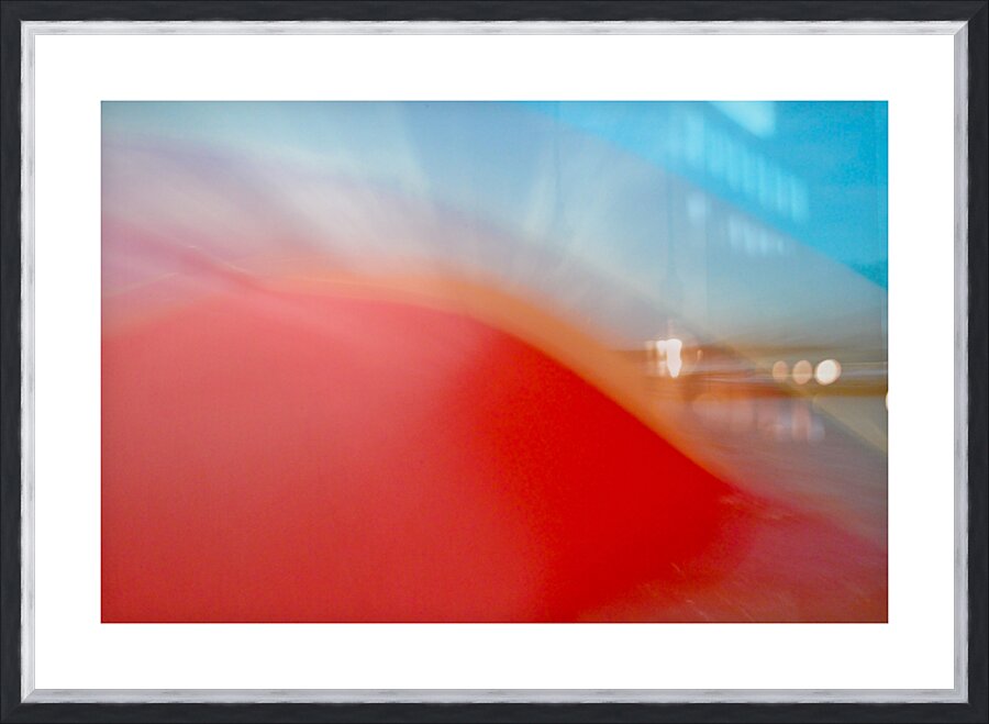 Red Wave with Sunset Picture Frame print