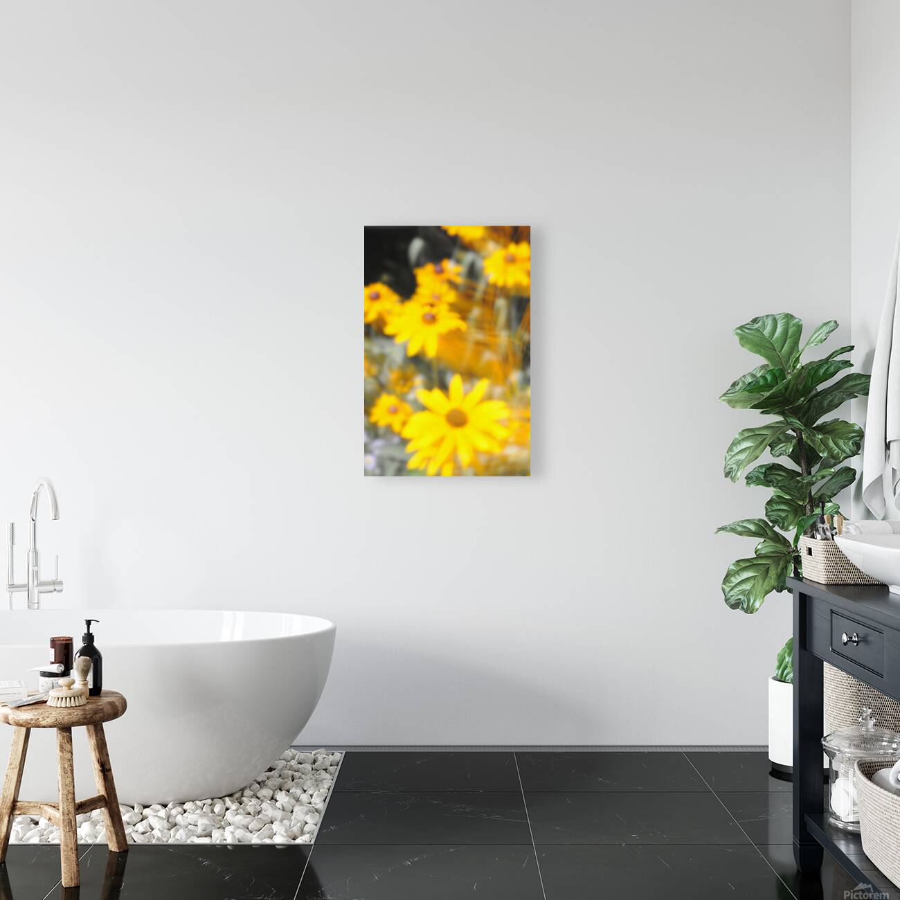 Soft Yellow Flowers Reproduction