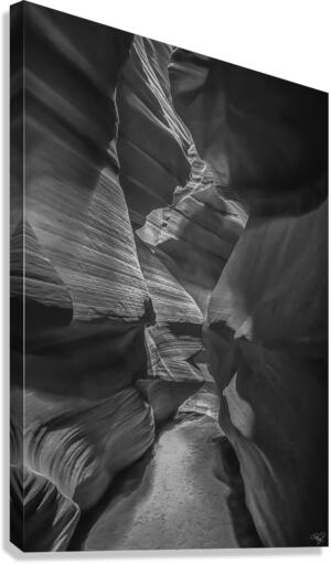 Upper Antelope Canyon Path BW Canvas Print
