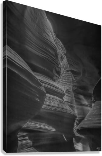 Canyon Contours BW Canvas Print