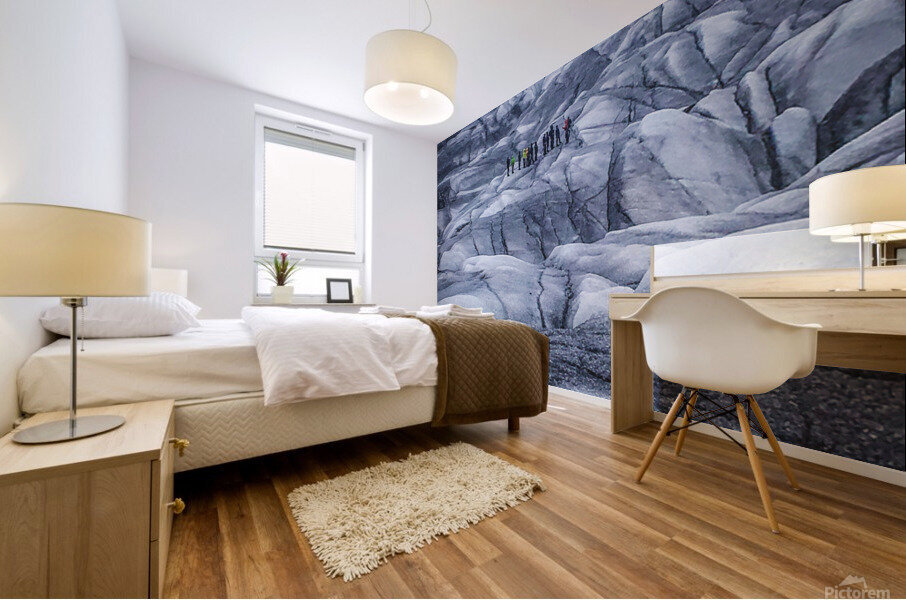 Traversing a Glacier Mural print