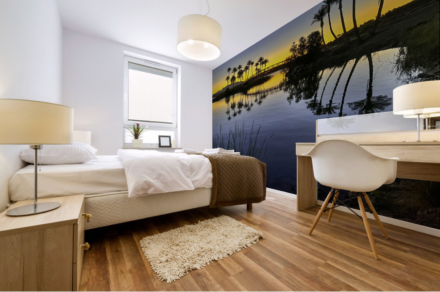 Palms at First Light Mural print