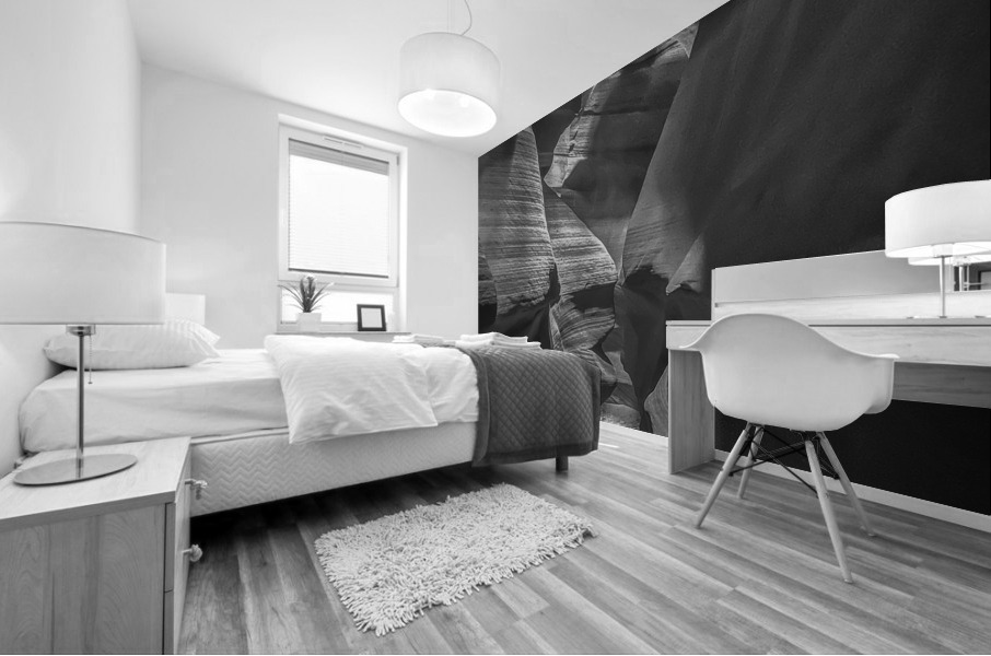Upper Antelope Canyon Path BW Mural print