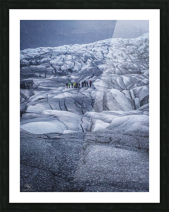 Traversing a Glacier Picture Frame print