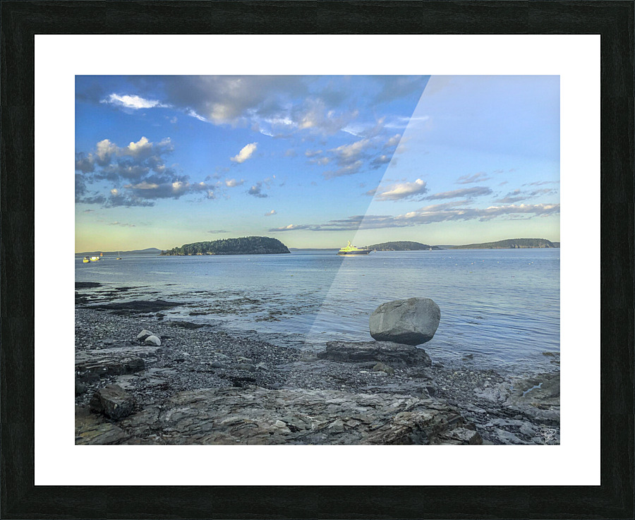 Bar Harbor Balancing Boulder Picture Frame print