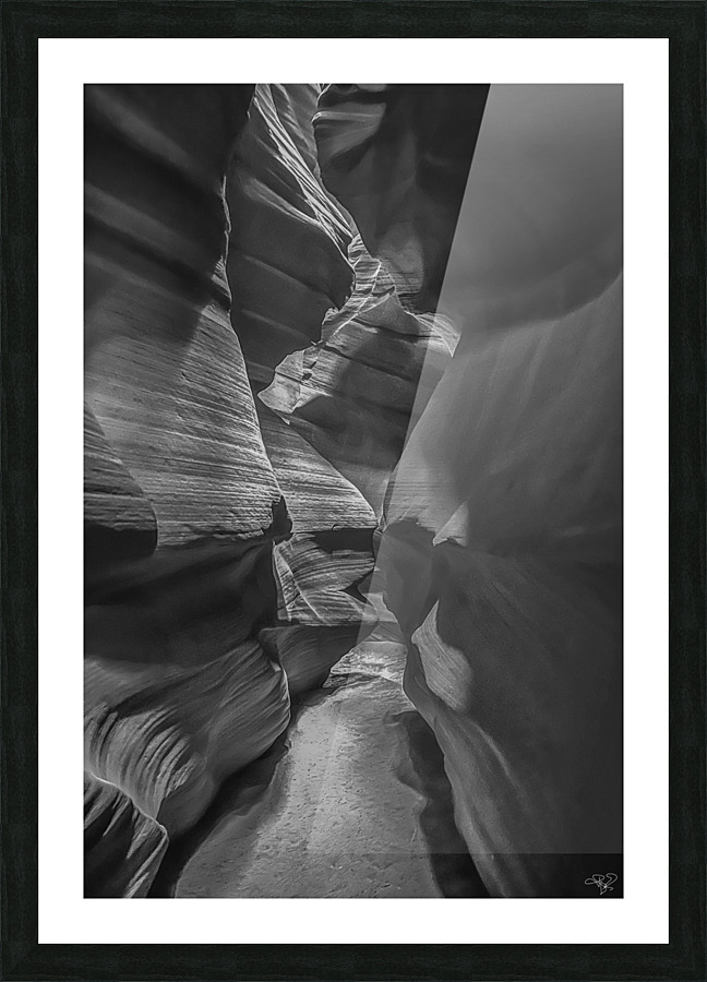 Upper Antelope Canyon Path BW Picture Frame print