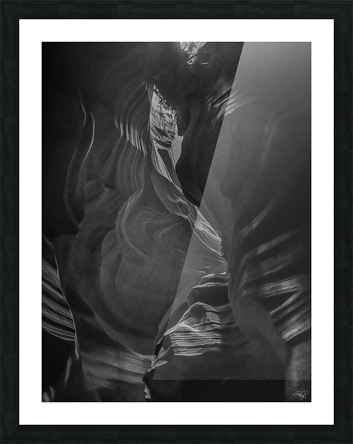 Swirling Shadows BW Picture Frame print
