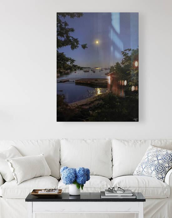 Rockport Harbor  Maine in Moonlight by THOMAS PATRICK KENNEDY