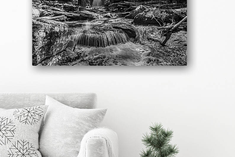 Trout Creek Falls  Ulster County  NY BW by THOMAS PATRICK KENNEDY