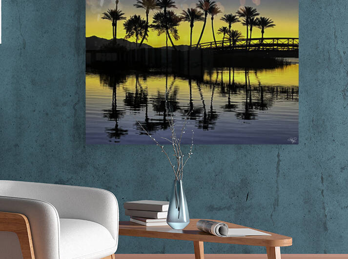 Palms at Dawn Reflections Reproduction
