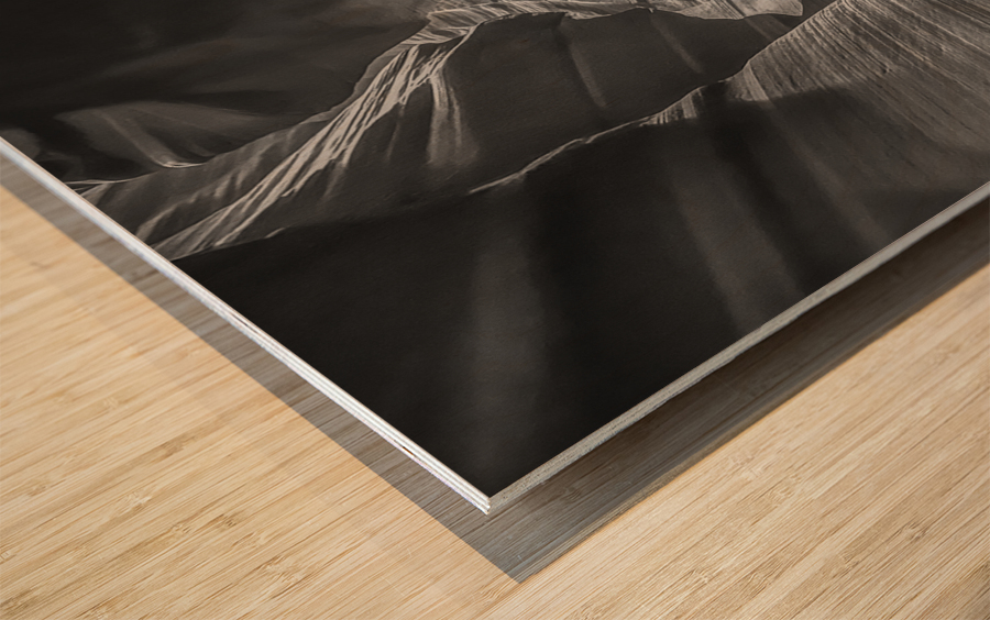 Upper Antelope Canyon Path BW Wood print