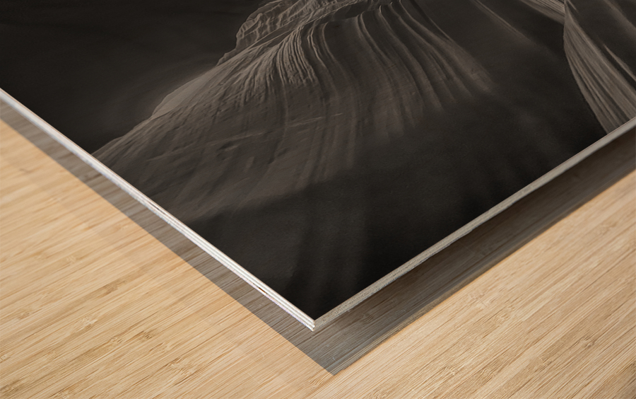 Canyon Contours BW Wood print