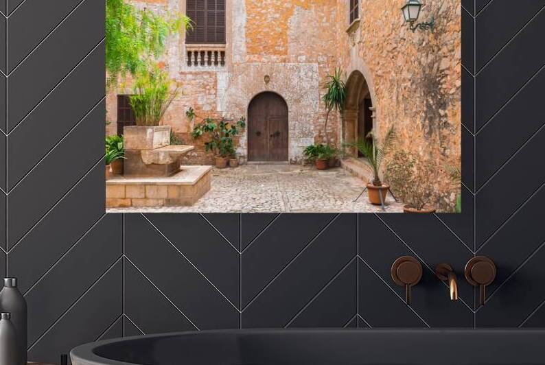 View of beautiful old mediterranean patio by alex