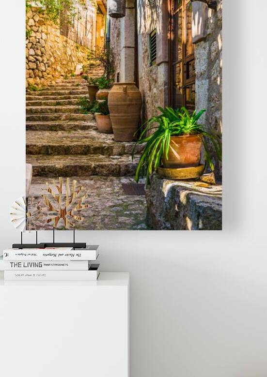 Idyllic view of mediterranean house with potted plant decoration by alex