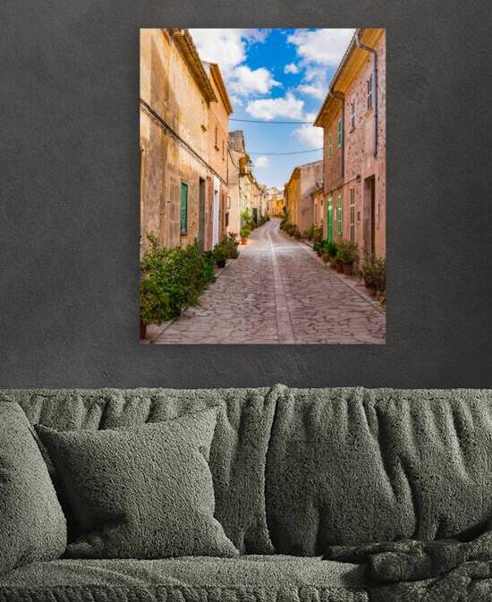 Beautiful street in mediterranean rustic village on Mallorca Spain by alex