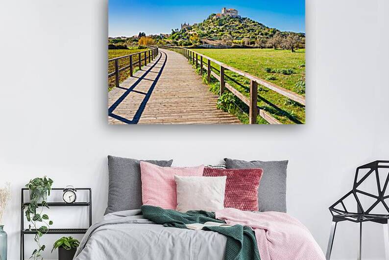 Wooden path to Arta with church of pilgrimage by alex