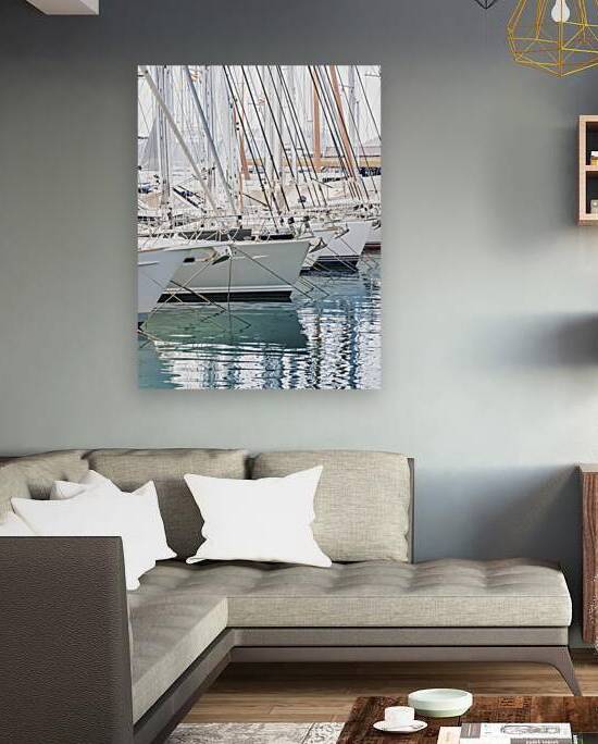 Luxury yachts anchored in mediterranean marina pier by alex