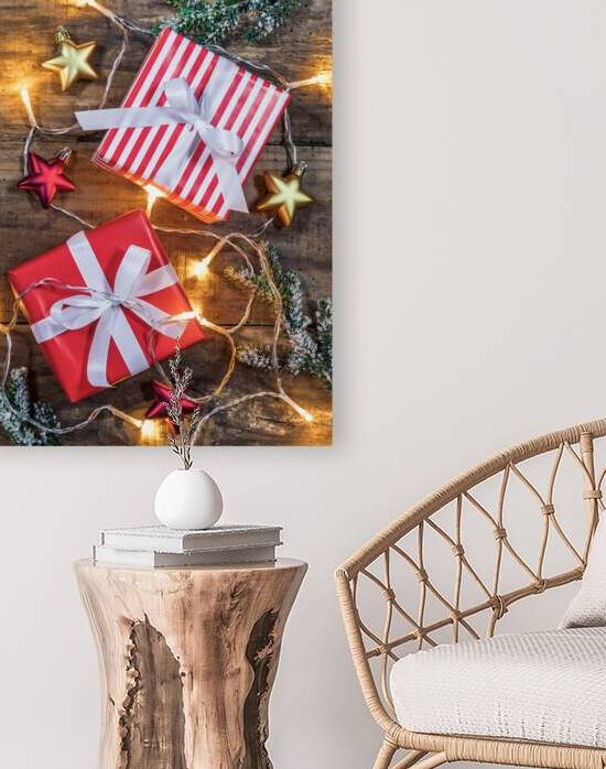 Christmas presents gifts with light ornaments by alex