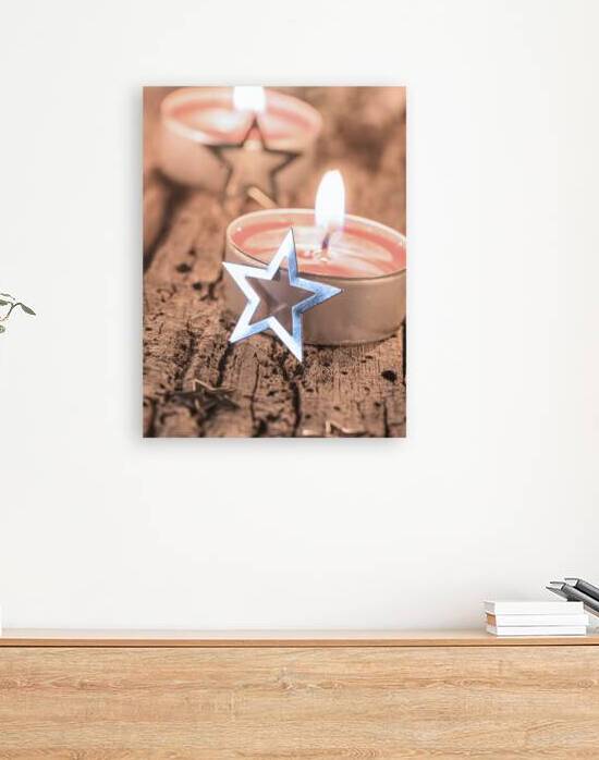 Christmas candles with silver star shapes decoration by alex