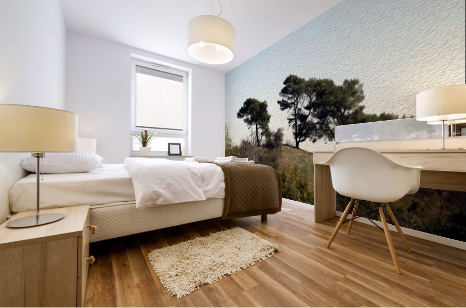 Natural Wind Blown Trees Mural print