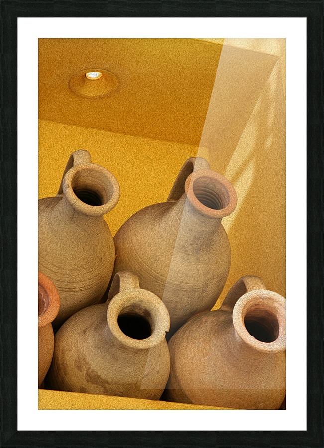 Four Stacked Jugs Picture Frame print