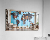 Global Vision A Modern World in Wood and Hue Acrylic Print