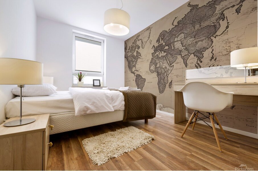 Timeless Explorer’s World Map Mural print