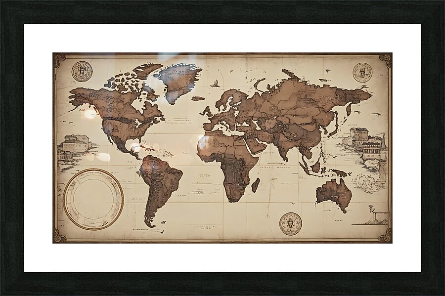 Timeless Cartography A Journey Through History.jp Picture Frame print