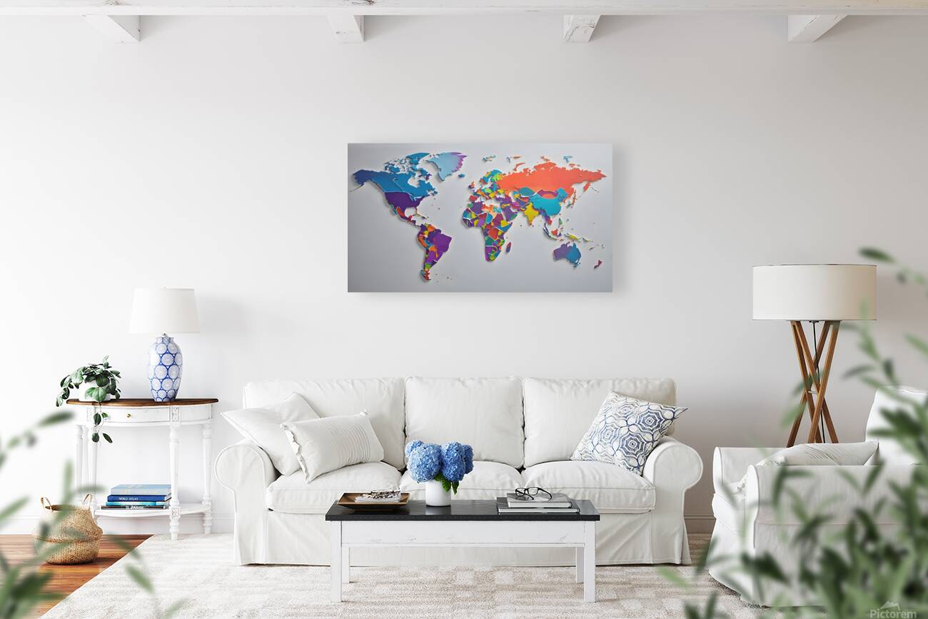 Colorful World Map Reproduction