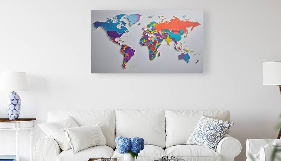 Colorful World Map by yaser ameen