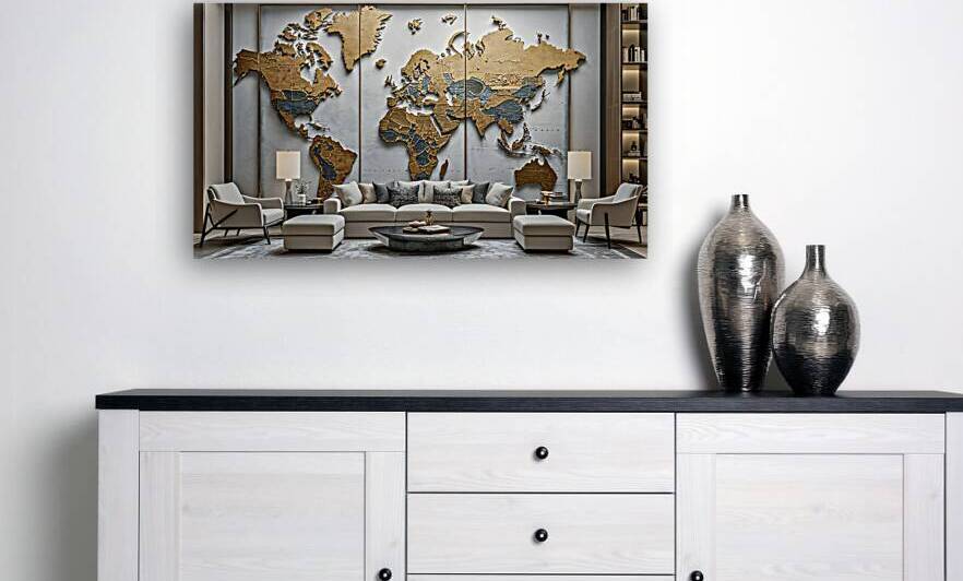 Luxury World Wall Art by yaser ameen