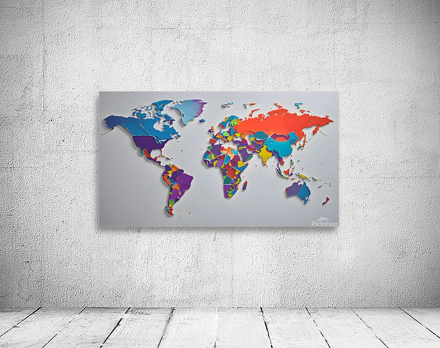 Colorful World Map Wall Preview