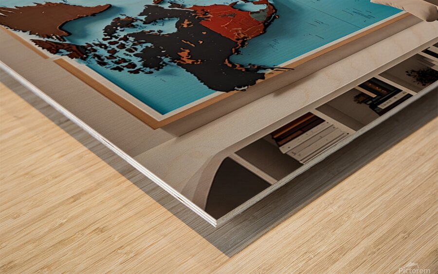 Global Vision A Modern World in Wood and Hue Wood print