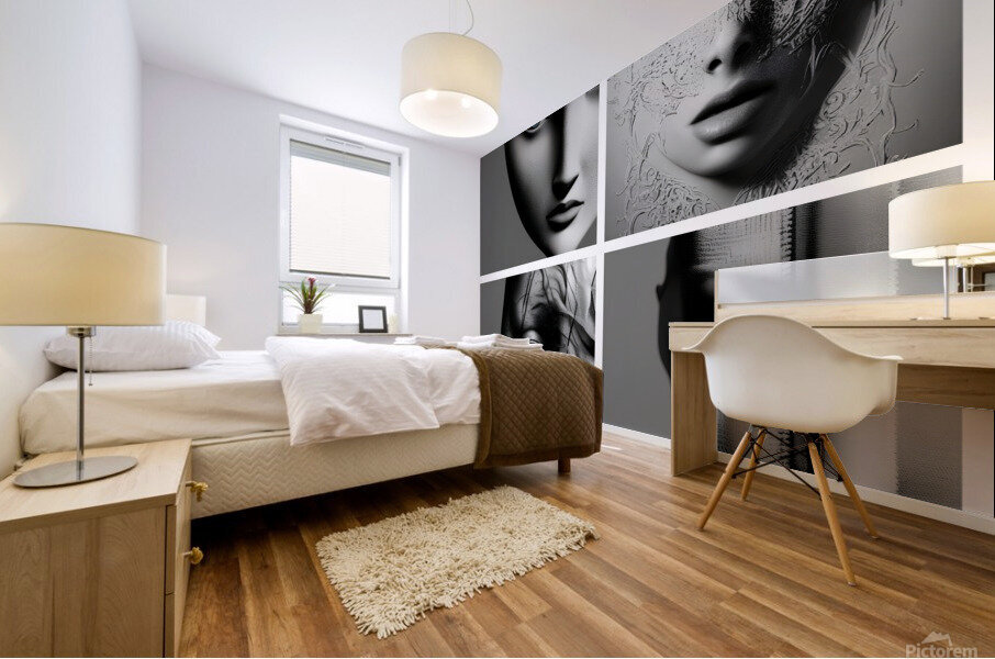 Four Faces Mural print