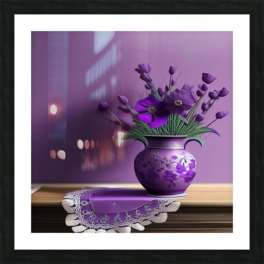 Purple Flowers Picture Frame print