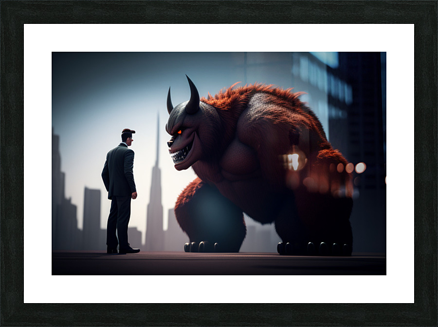 Facing A Monster Picture Frame print