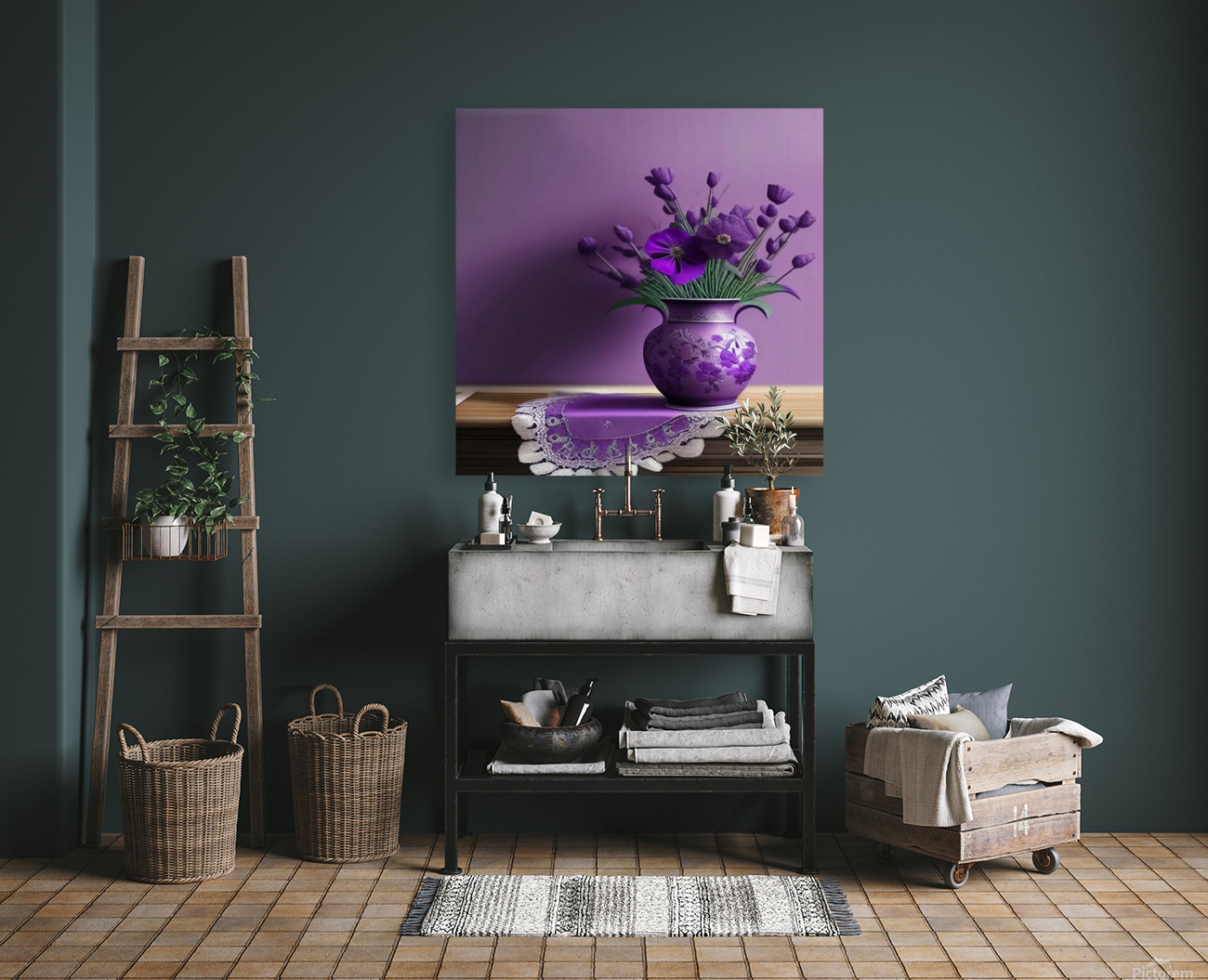 Purple Flowers Reproduction