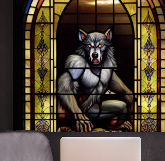 Stained Glass Werewolf by Roger Harrison