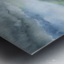                   Watercolor Volcano Eruption in a Misty Forest Metal print